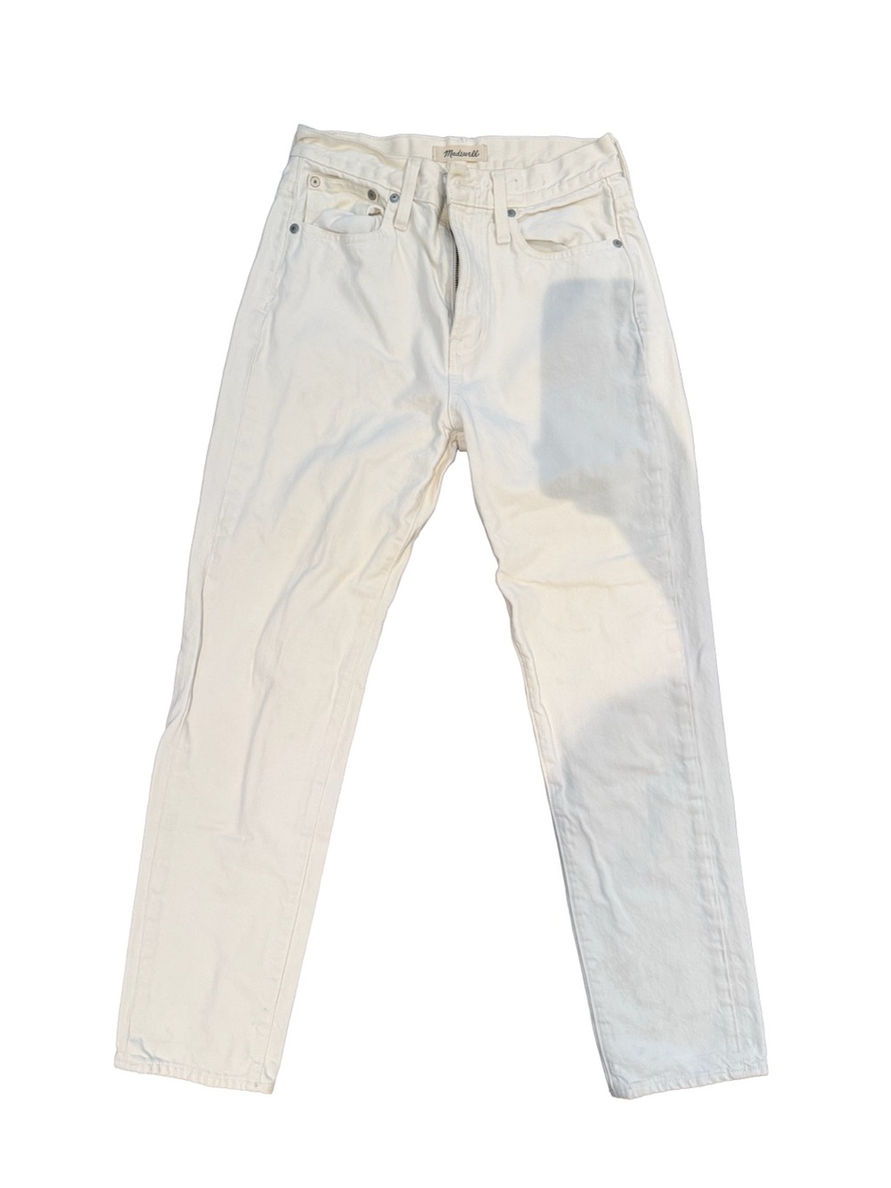 Madewell Perfect Summer High-Rise Straight Leg Jeans in White Size 26